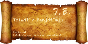 Tolmár Benjámin névjegykártya